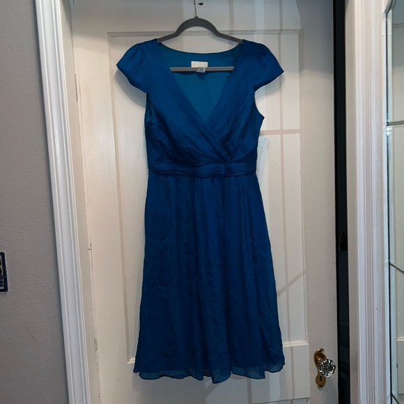 J. Crew Mirabelle silk chiffon dress teal size 10 - Picture 1 of 4